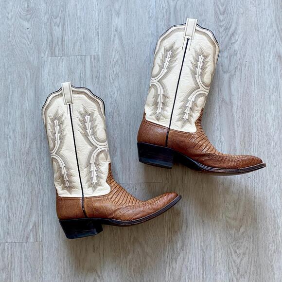 Rios of Mercedes Teju Lizard Skin Men's Cowboy Boots - Picture 2 of 8